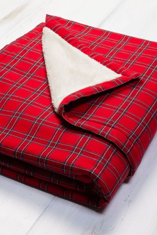 Irish Country Flannel Blanket - Red Tartan Royal Stewart (LV27)