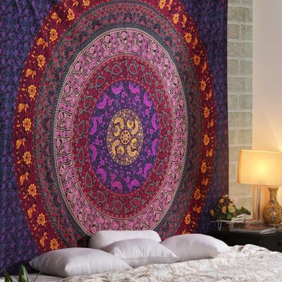 Couvre-lit mural en tapisserie Mandala / Taille double (TP21-D)