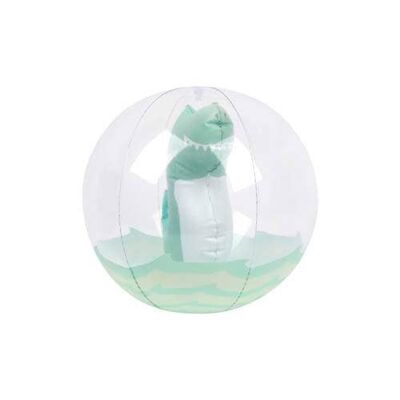 Inflatable 3D Beach Ball Surfing Dino - Clear