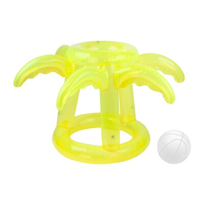Inflatable Float Away Basketball Set Tropical - Neon Lime