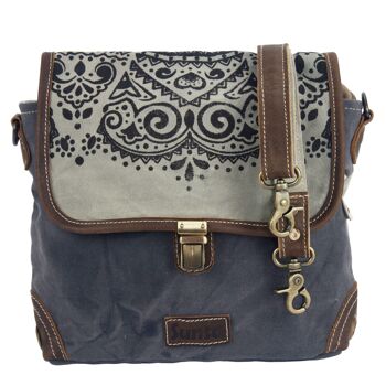 Sunsa Messenger Bag Canvas Mandala sac à bandoulière gris 1