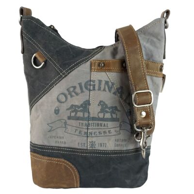 Bolso de hombro Sunsa bolso de hombro bolso de hombro con motivo de caballo gris negro