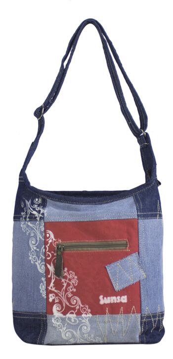 Sac à bandoulière hobo pour femme Sunsa fabriqué à partir de jeans recyclés sac à bandoulière 7