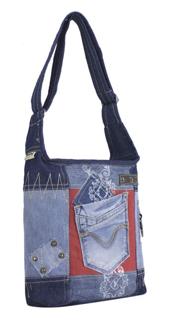 Sac à bandoulière hobo pour femme Sunsa fabriqué à partir de jeans recyclés sac à bandoulière 10