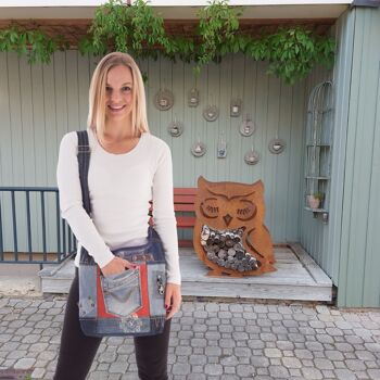 Sac à bandoulière hobo pour femme Sunsa fabriqué à partir de jeans recyclés sac à bandoulière 4