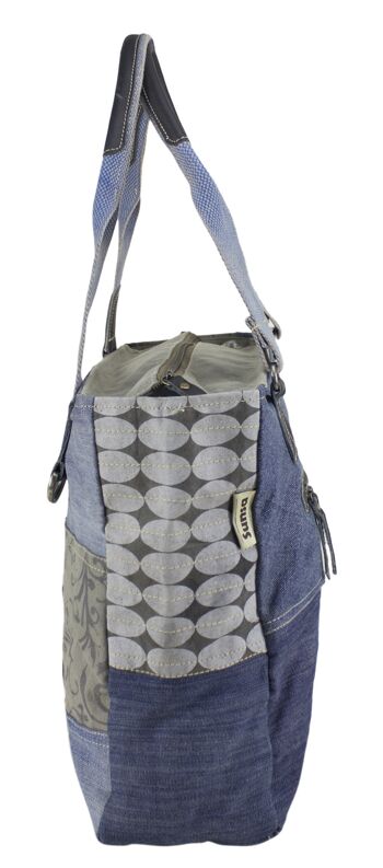 Sac cabas pour femme Sunsa en toile et jeans recyclés dans un design patchwork 12