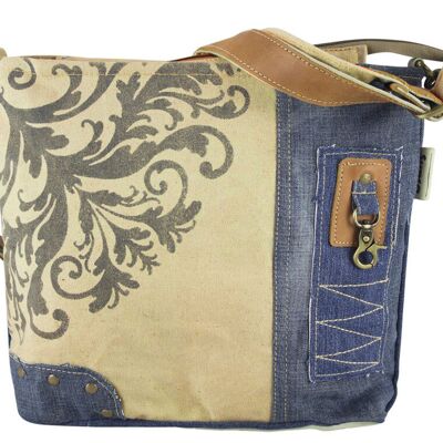 Sac à bandoulière Sunsa Sac à bandoulière in recycled jeans and toile with an imprimé