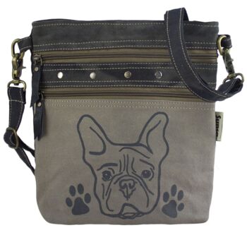 Sunsa petit sac à bandoulière gris sac à bandoulière motif chien Crossbody Bag Dog 1