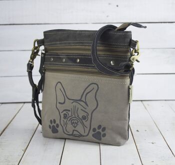 Sunsa petit sac à bandoulière gris sac à bandoulière motif chien Crossbody Bag Dog 3