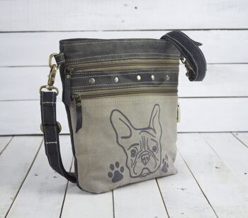 Sunsa petit sac à bandoulière gris sac à bandoulière motif chien Crossbody Bag Dog 4