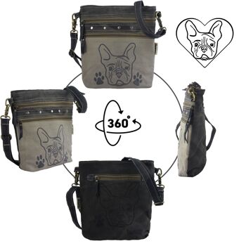 Sunsa petit sac à bandoulière gris sac à bandoulière motif chien Crossbody Bag Dog 5