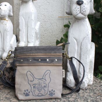 Sunsa petit sac à bandoulière gris sac à bandoulière motif chien Crossbody Bag Dog 7
