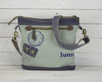 Sunsa Maritim sac en toile bleu sac à bandoulière hippocampe petit 8