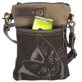 Sunsa petit sac en toile sac à bandoulière motif chat imprimé sac à bandoulière 3
