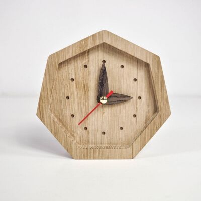 reloj de madera, reloj de mesa de madera
