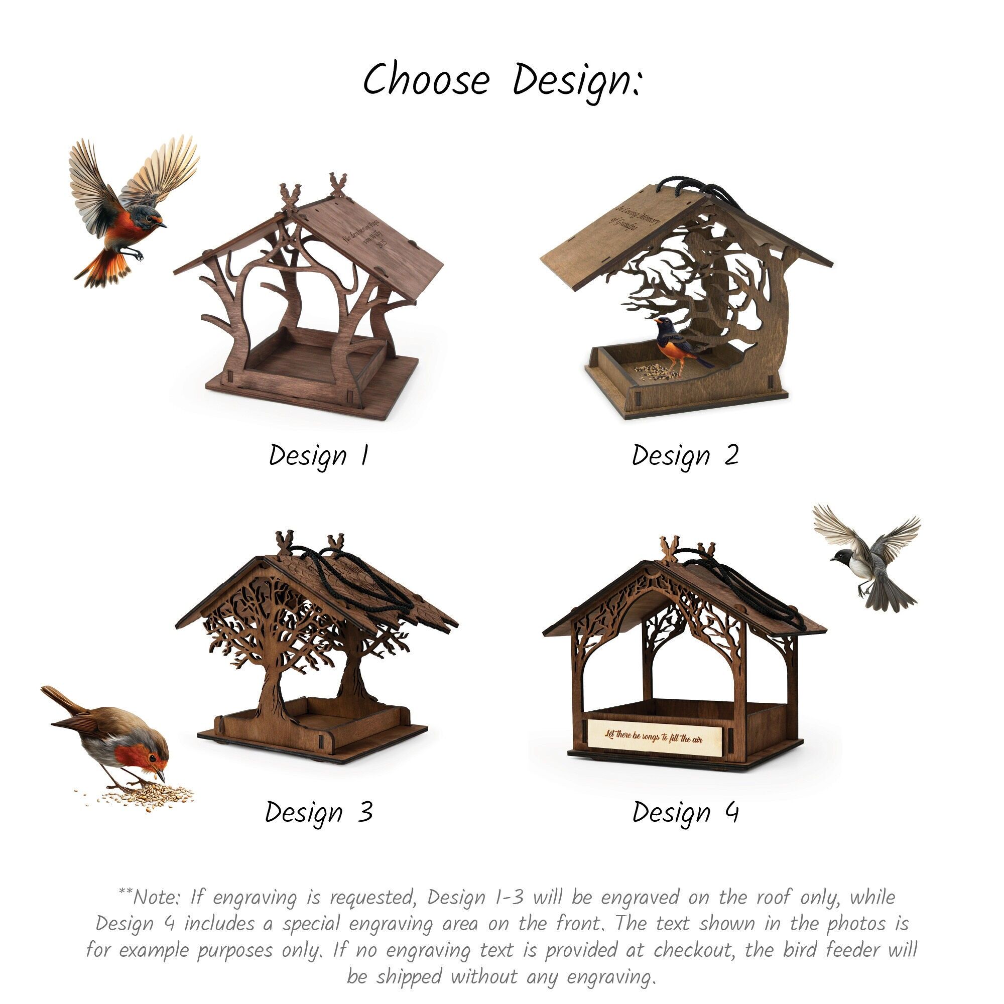 Bird Feeder, Wooden Hanging Bird Feeder