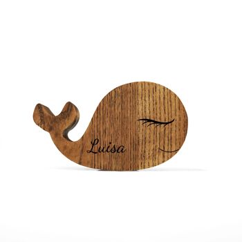 Tirelire en bois en forme de baleine 11