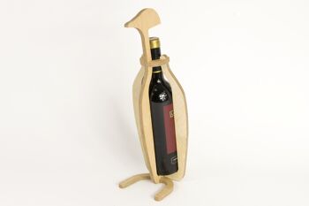 Porte-bouteille de vin - boîte à bouteille de vin en bois pingouin 4
