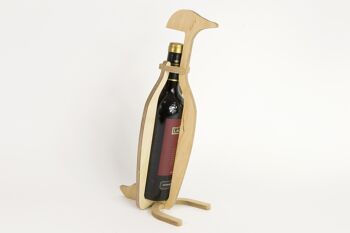 Porte-bouteille de vin - boîte à bouteille de vin en bois pingouin 6