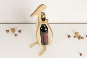 Porte-bouteille de vin - boîte à bouteille de vin en bois pingouin 9