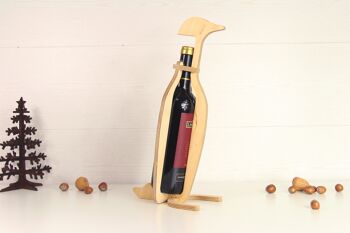 Porte-bouteille de vin - boîte à bouteille de vin en bois pingouin 10