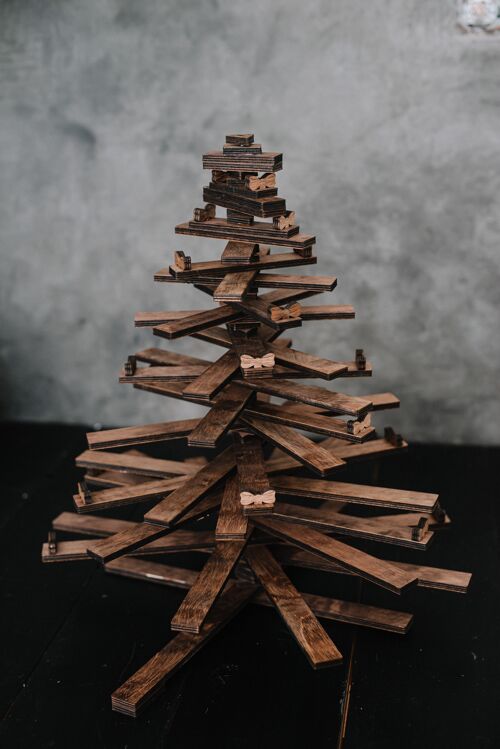 Wooden Christmas tree, Wood ladder christmas tree