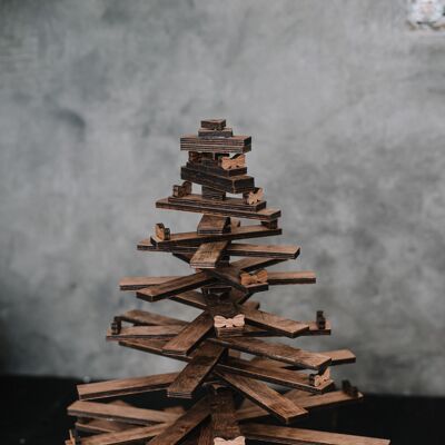 Árbol de navidad de madera, árbol de navidad con escalera de madera