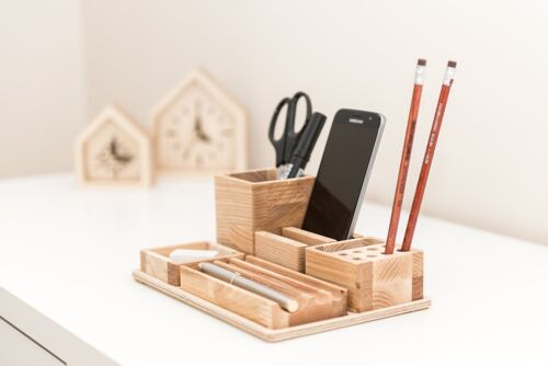 Wooden desk organizer