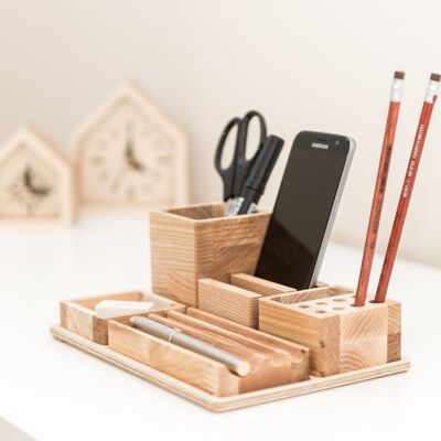 Wooden desk organizer