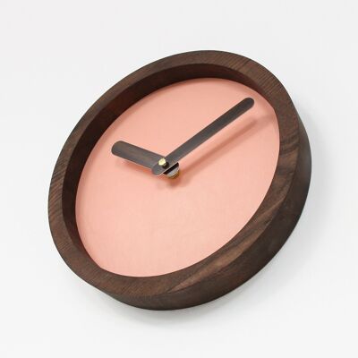 Horloge en bois, Horloge murale en bois de toile rose