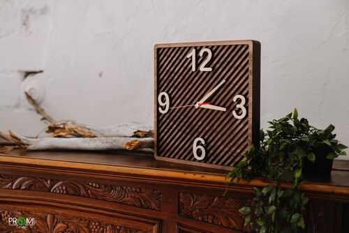 Wooden clock, Wood designer clock