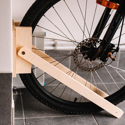 Aparcabicicletas, Soporte de pared para bicicletas de madera