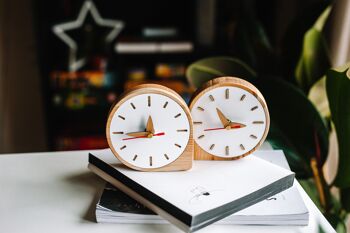Horloge en bois, horloge de bureau en bois 3