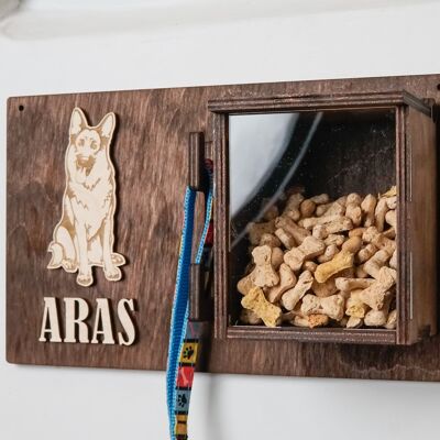 Porta guinzaglio per cani, gancio per guinzaglio in legno