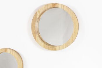Ensemble de miroirs, Ensemble de miroirs muraux en bois 3 pièces 4