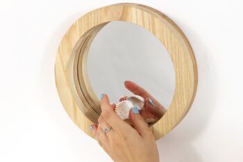 Ensemble de miroirs, Ensemble de miroirs muraux en bois 3 pièces 6