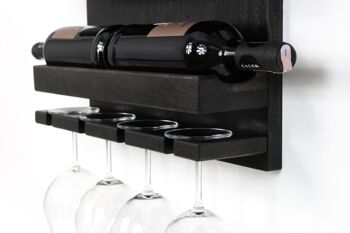 Casier à vin, casier à bouteilles de vin mural en bois 2