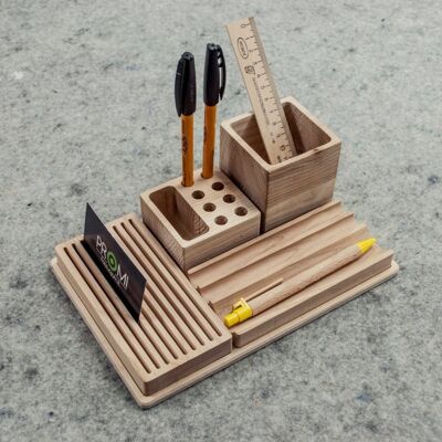 Schreibtisch-Organizer, Schreibtisch-Organizer aus Holz