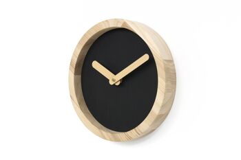 Horloge en bois, horloge murale en bois noir 2