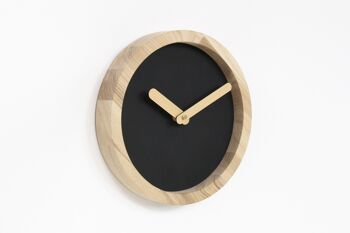 Horloge en bois, horloge murale en bois noir 4