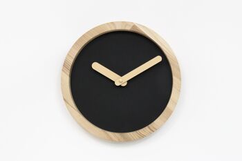 Horloge en bois, horloge murale en bois noir 6