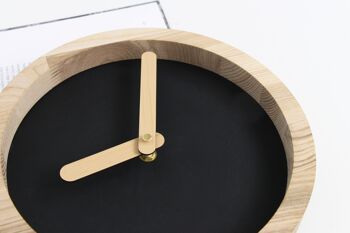 Horloge en bois, horloge murale en bois noir 7