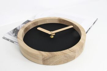 Horloge en bois, horloge murale en bois noir 9