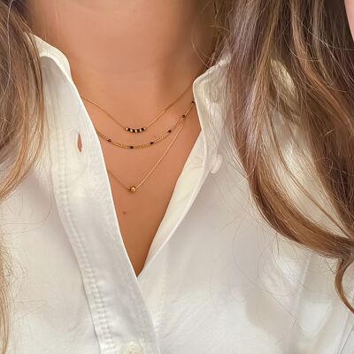 Collana tripla Anna nera