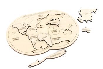Puzzle de carte du monde, puzzle de carte du monde en bois de jouets éducatifs 8
