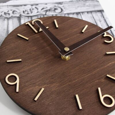 Wall clock, Round wooden wall clock