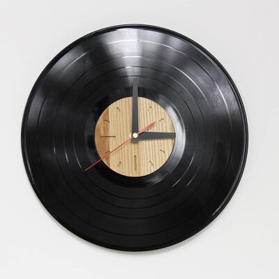 Wanduhr aus Vinyl, Wanduhr aus Vinyl und Holz