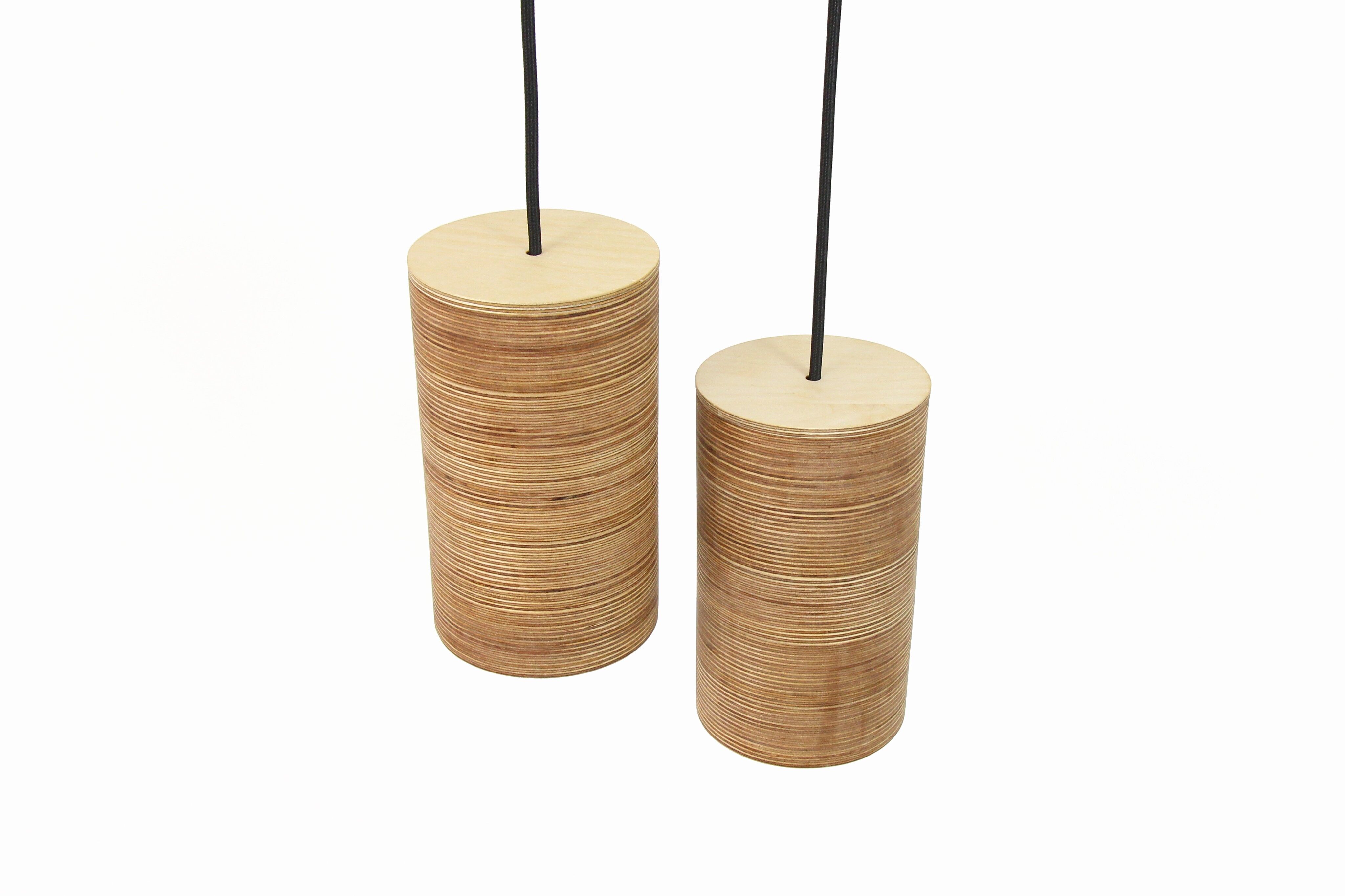 Wood Lamp , set of 2 hanging lights