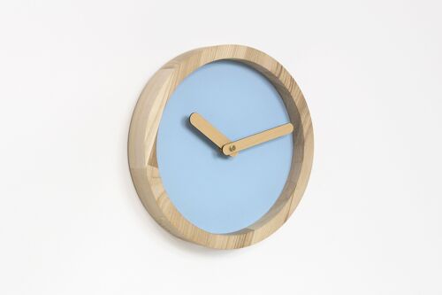 Wooden clock, Baby blue wood wall clock