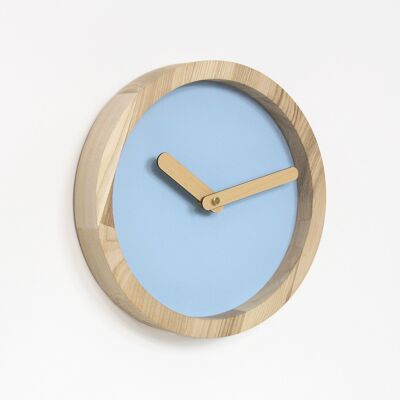 Reloj de madera, Reloj de pared de madera azul bebé